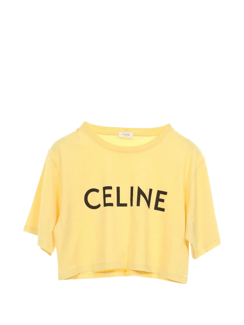 Celine Pre-Owned t-shirt crop à logo imprimé (années 2010) - Jaune Celine Pre-Owned t-shirt crop à logo imprimé (années 2010) - Jaune