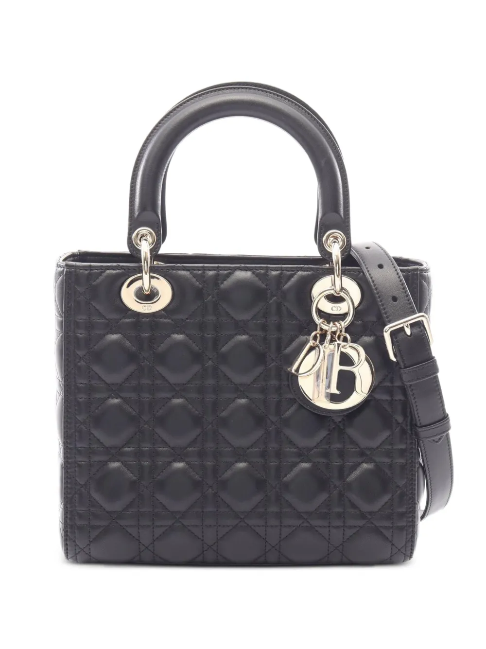 Christian Dior Pre-Owned 2010s medium Cannage Lady Dior tote bag - Noir
