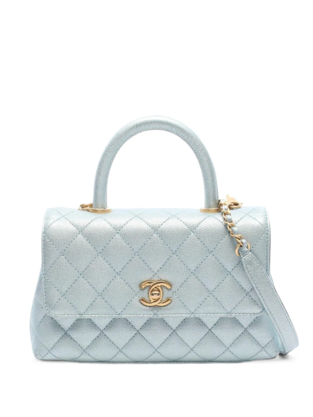 CHANEL Pre-Owned 2021 Coco Handle Flap matelassé tote bag - Blu