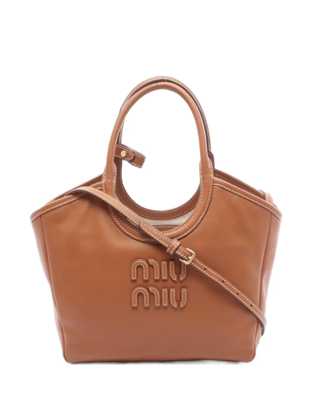 Miu Miu Pre-Owned 2010 Ivy logo tote bag - Marron