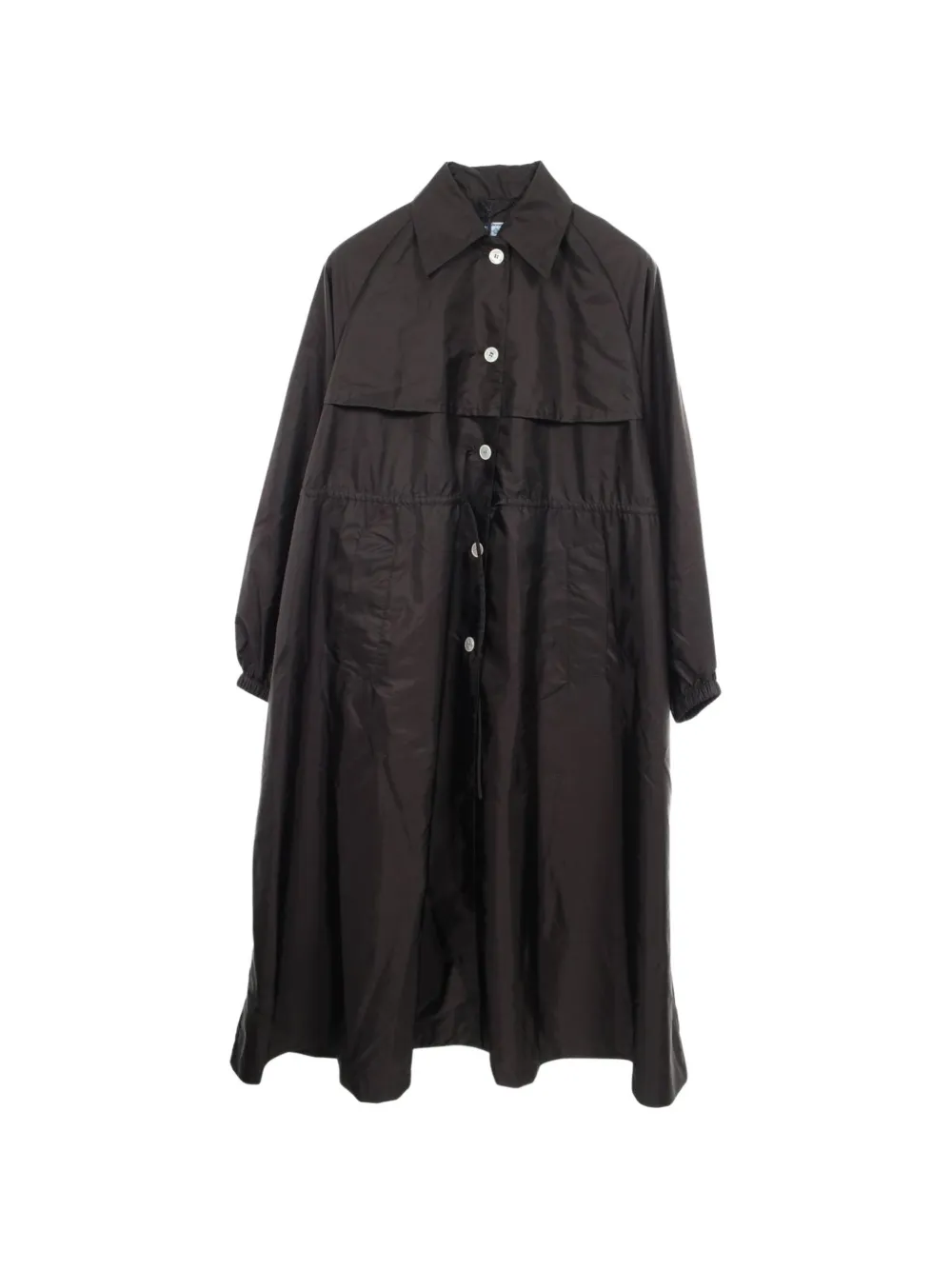 Prada Pre-Owned 2010s Re-Nylon convertible collar coat - Nero