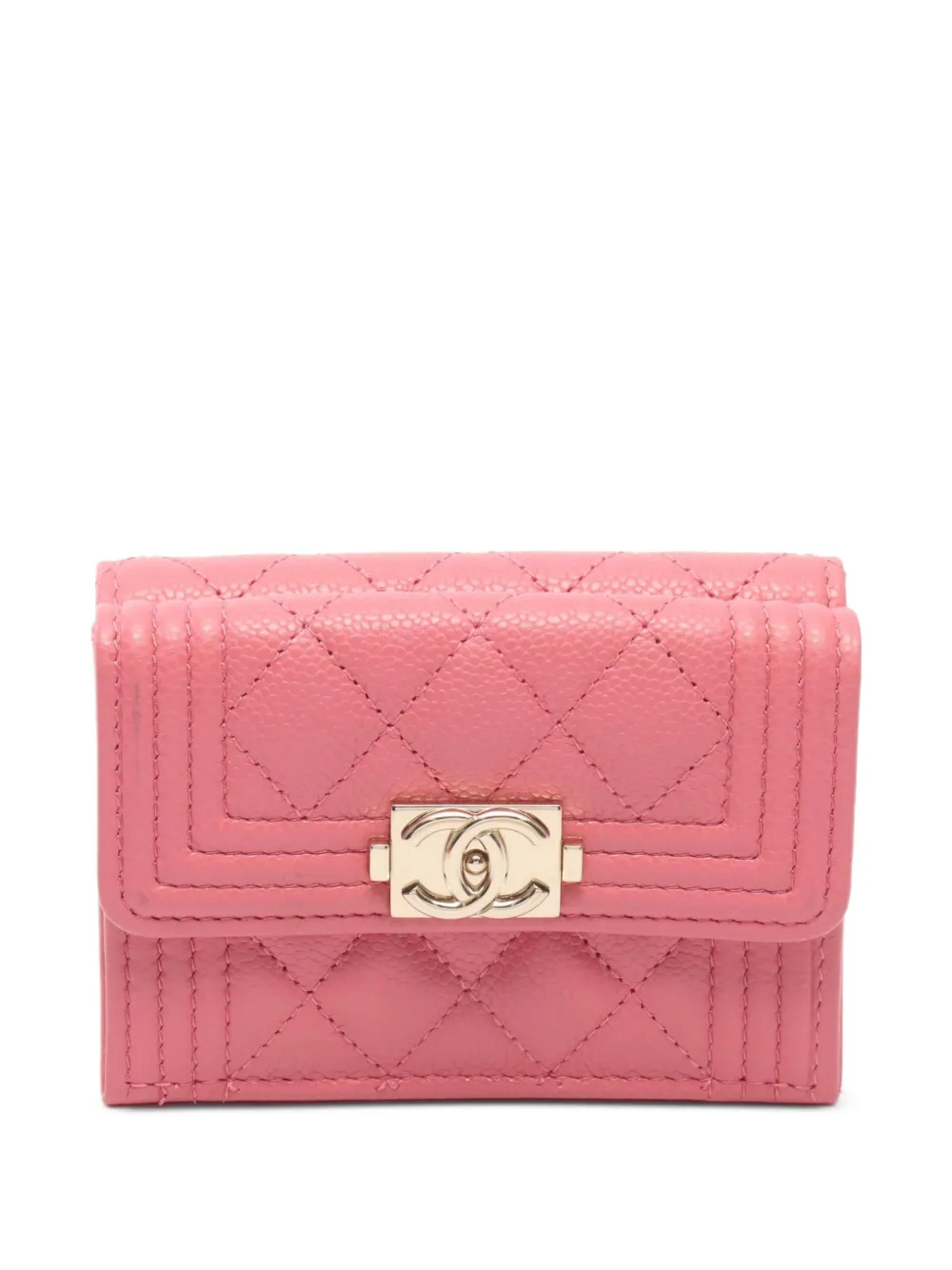 CHANEL Pre-Owned 2021 Boy trifold wallet - Pink