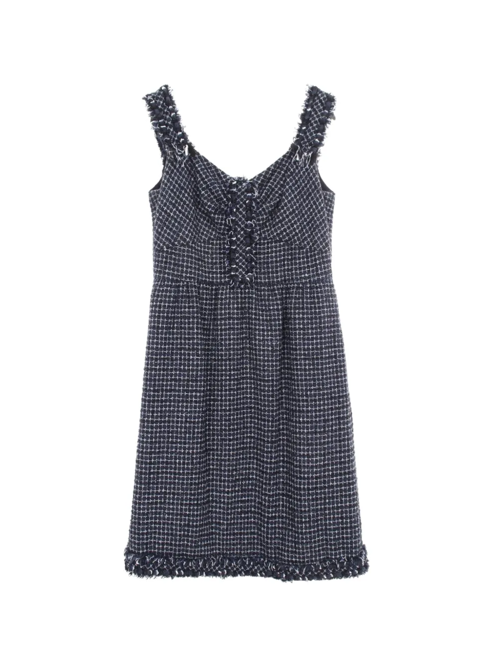 CHANEL Pre-Owned 1986-1988 tweed sleeveless dress - Blu
