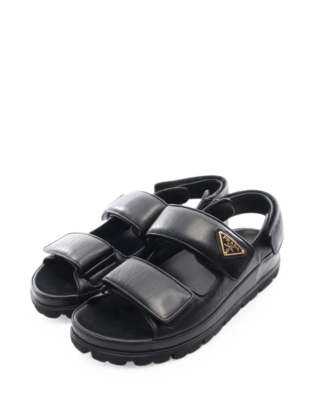 Prada Pre-Owned 2010s Sandalen mit Logo - Schwarz