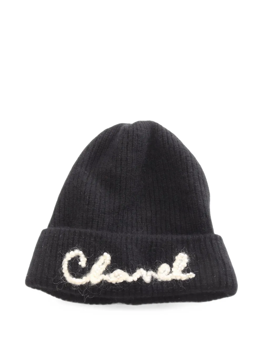 CHANEL Pre-Owned 1986-1988 logo beanie hat - Nero
