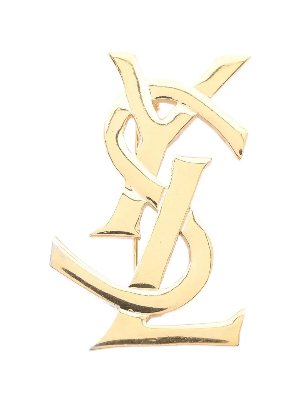 Saint Laurent Pre-Owned broche à logo YSL (années 2010) - Or