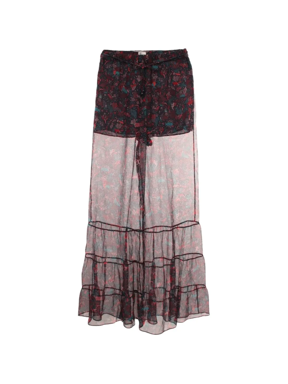 Hermès Pre-Owned pantalon en soie à motif sur l'ensemble (années 2010) - Bleu