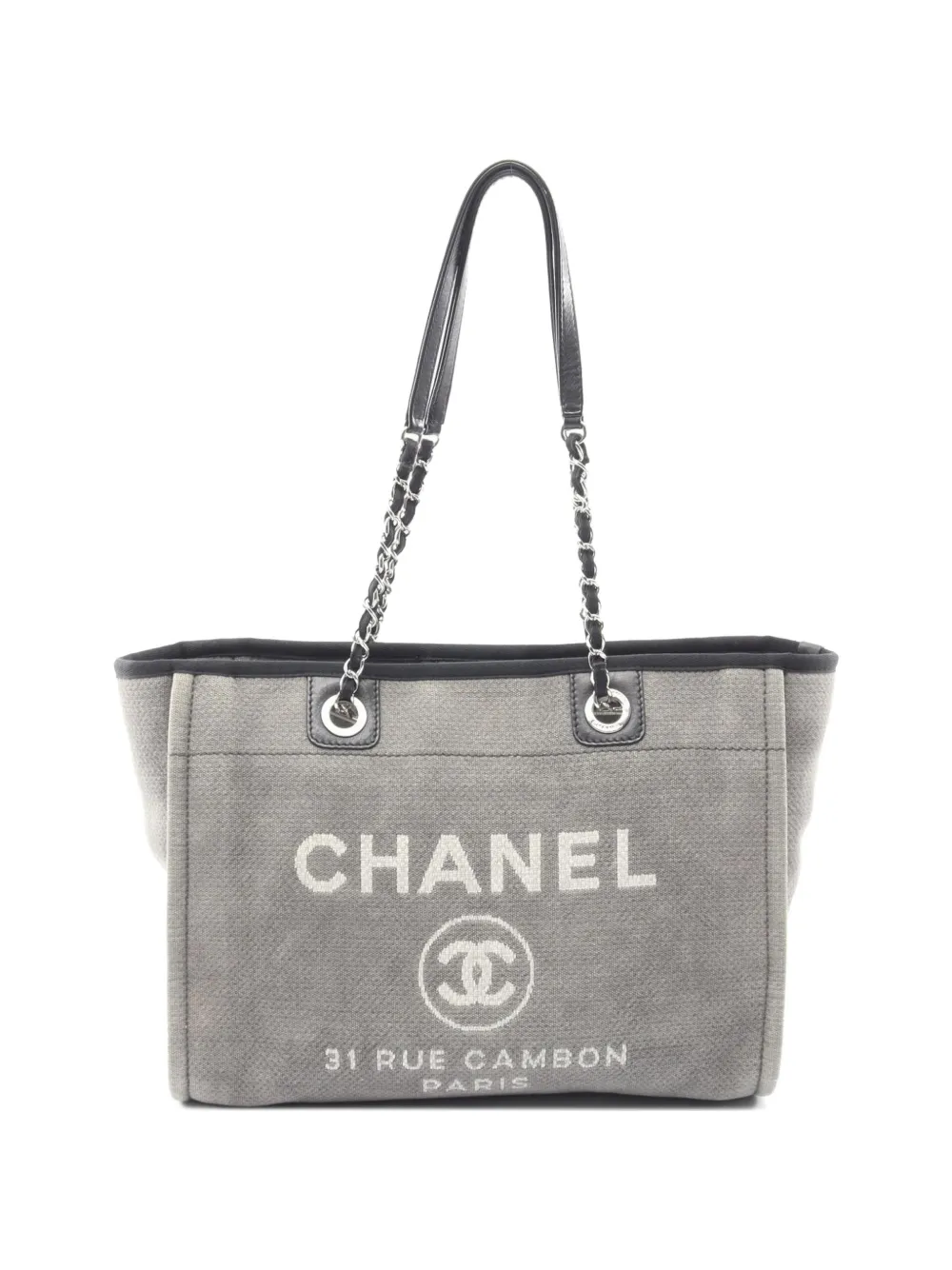 CHANEL Pre-Owned 2012s Deauville Tote Bag mit Kettenriemen - Grau