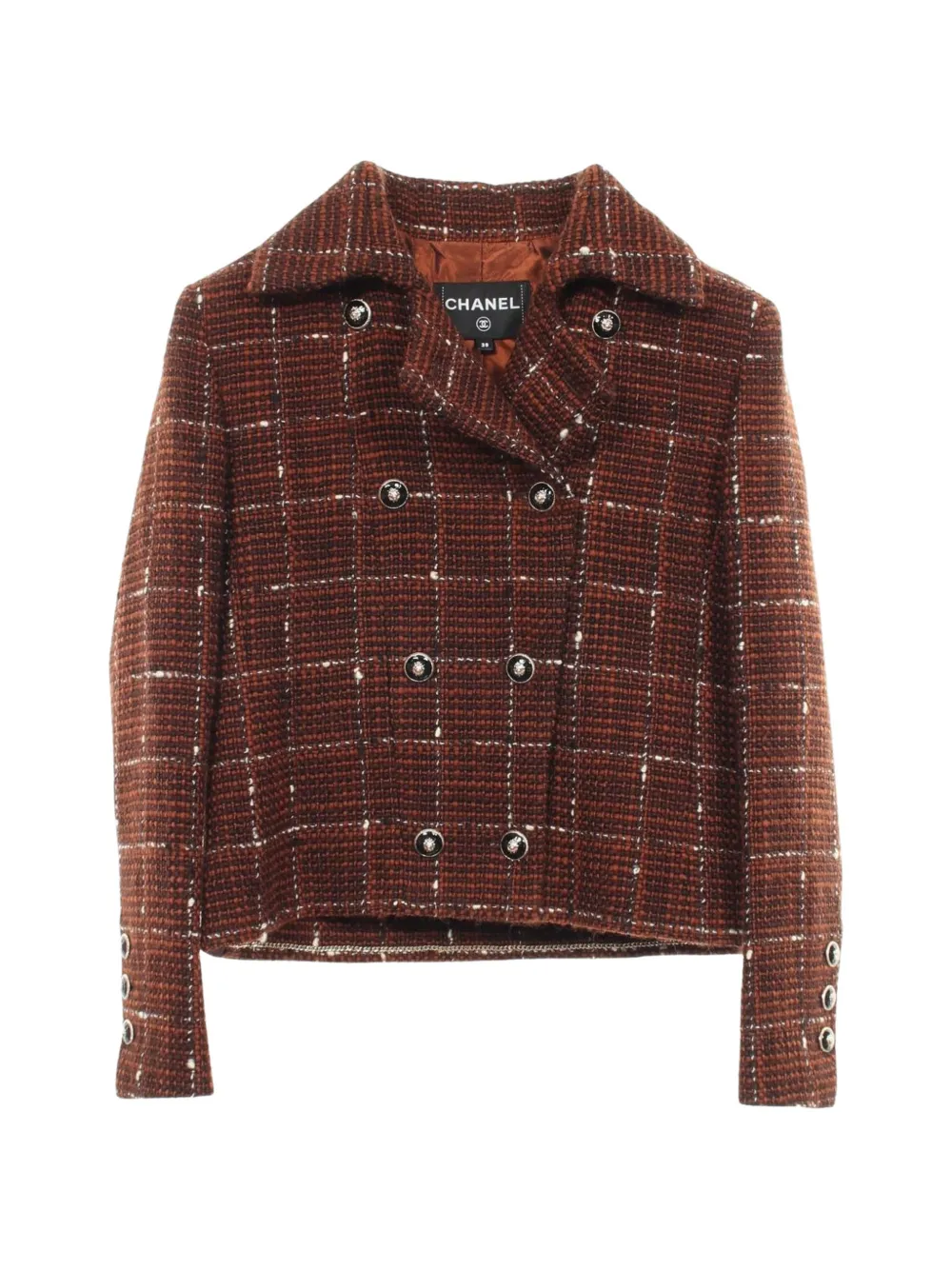 CHANEL Pre-Owned 1986-1988 lion-button double-breasted jacket - Marrone