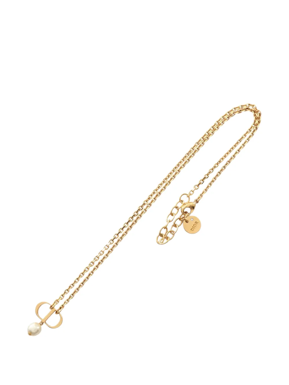 Christian Dior Pre-Owned 2010s Halskette mit Kunstperlen - Gold