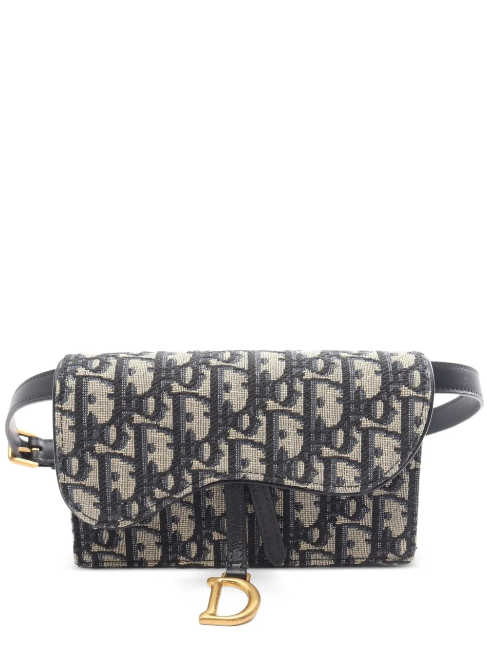 Christian Dior Pre-Owned Oblique Saddle mini bag - Blu