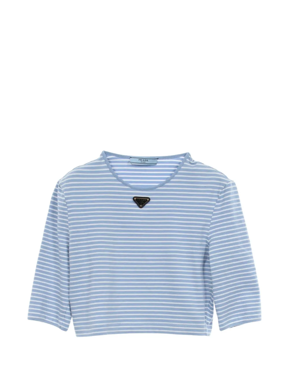 Prada Pre-Owned chemise crop à rayures (années 2010) - Bleu Prada Pre-Owned chemise crop à rayures (années 2010) - Bleu