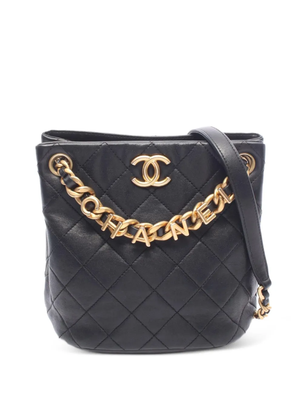 CHANEL Pre-Owned 2021 small matelassé chain-strap cross body bag - Nero