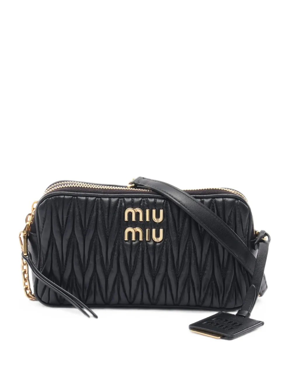Miu Miu Pre-Owned 2000s Matelassé chain shoulder bag - Nero