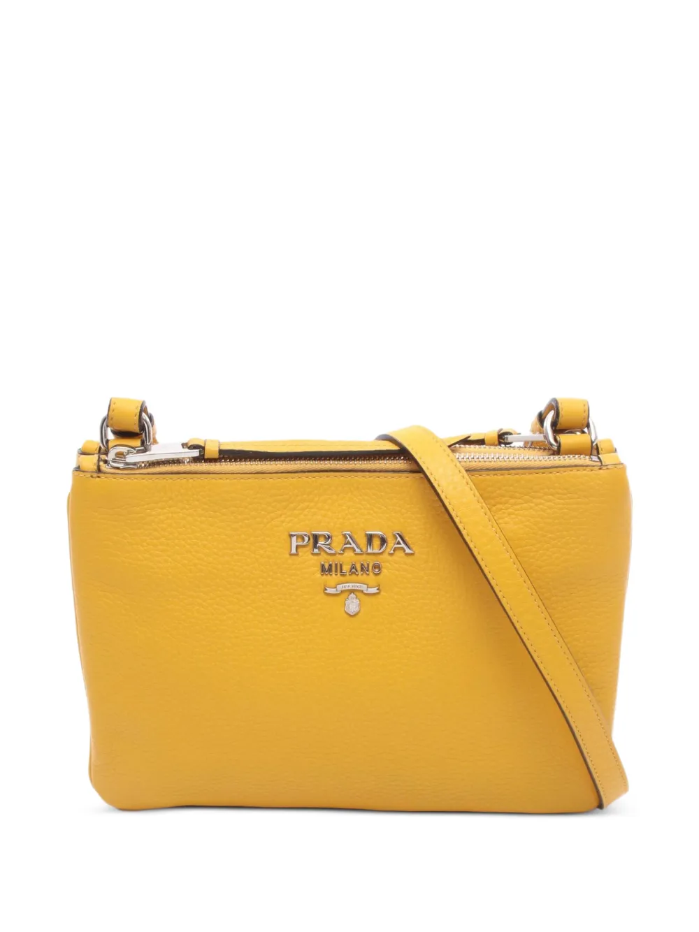 Prada Pre-Owned 2010s metal-logo shoulder bag - Giallo