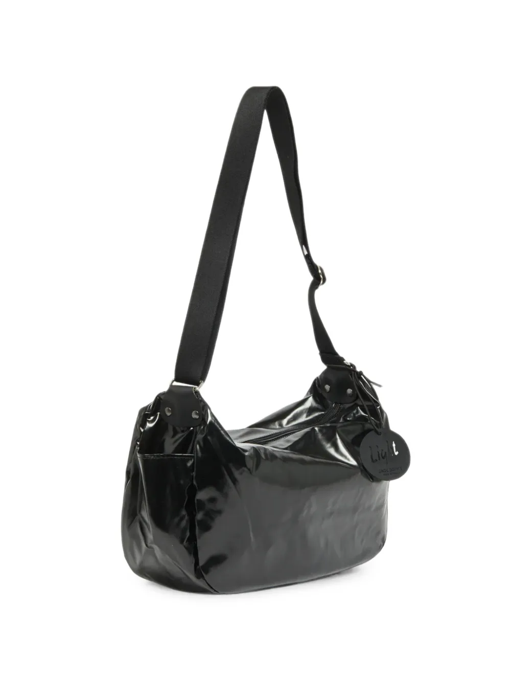Jack Gomme Liris Light Gloss-effect Shoulder Bag In Black