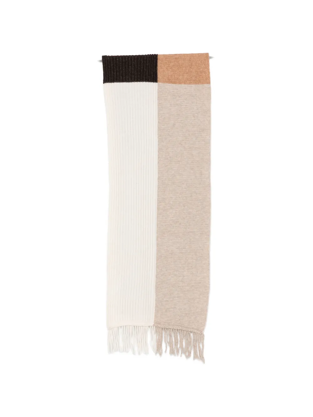 Pennyblack colour-block fringed scarf - Marrone