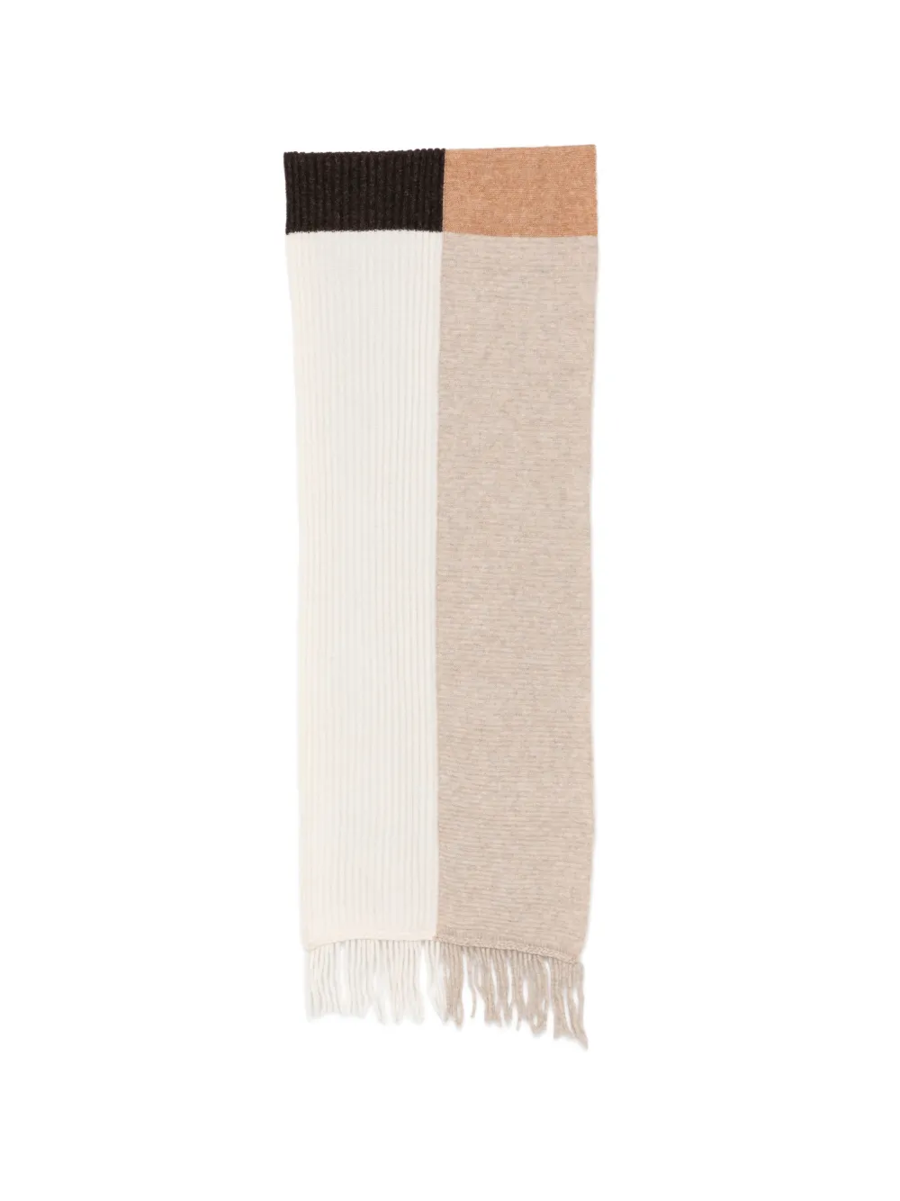 Pennyblack colour-block fringed scarf - Braun