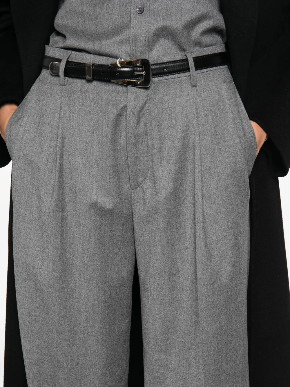 Tagliatore P-Eileen pleated wide-leg trousers Grijs