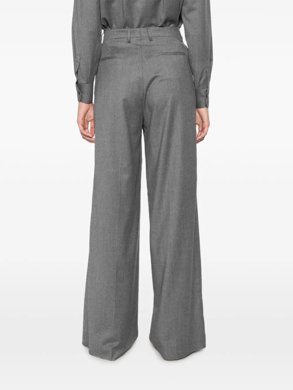 Tagliatore P-Eileen pleated wide-leg trousers Grijs