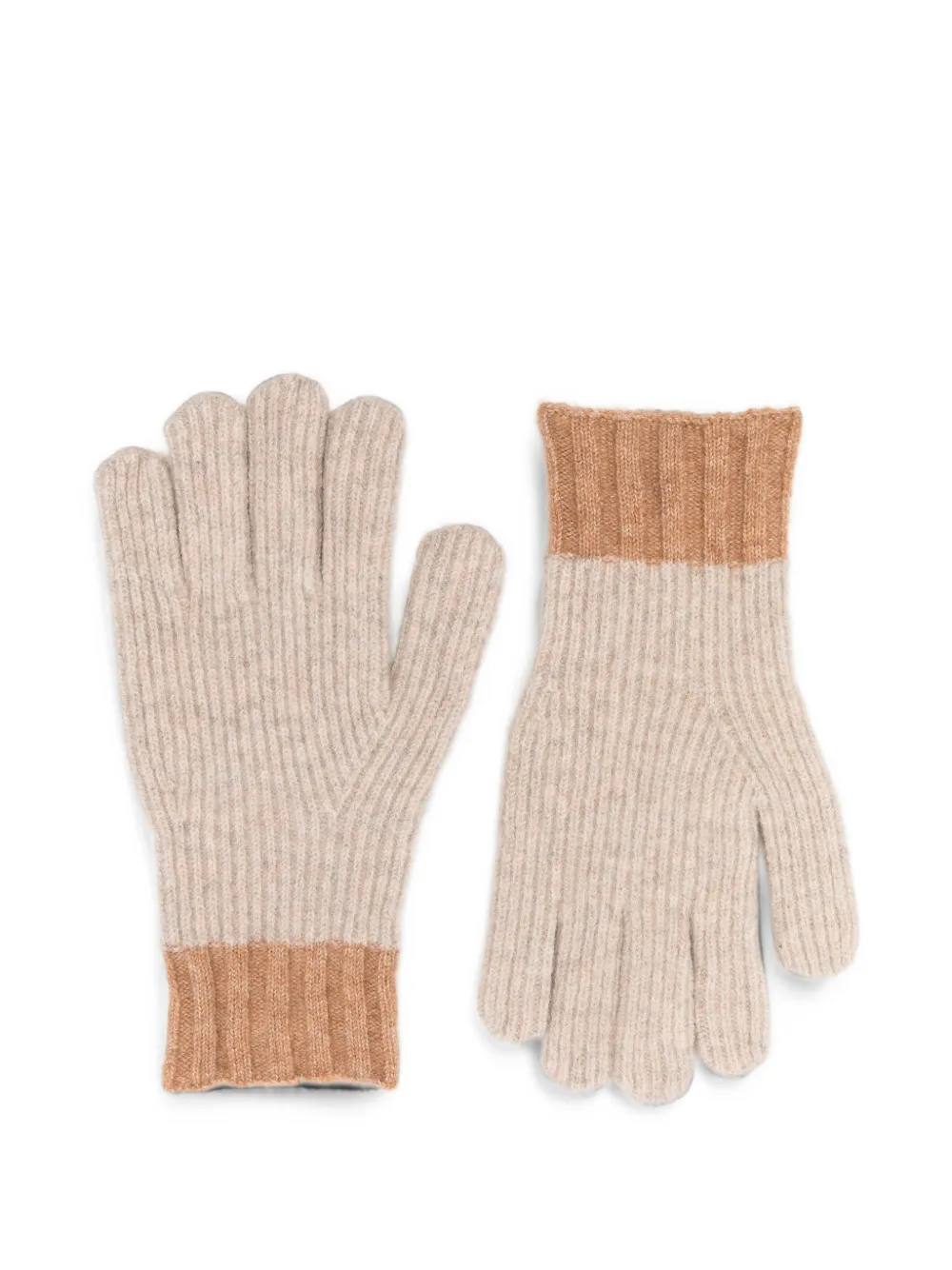 Pennyblack ribbed-knit colour-block gloves - Toni neutri