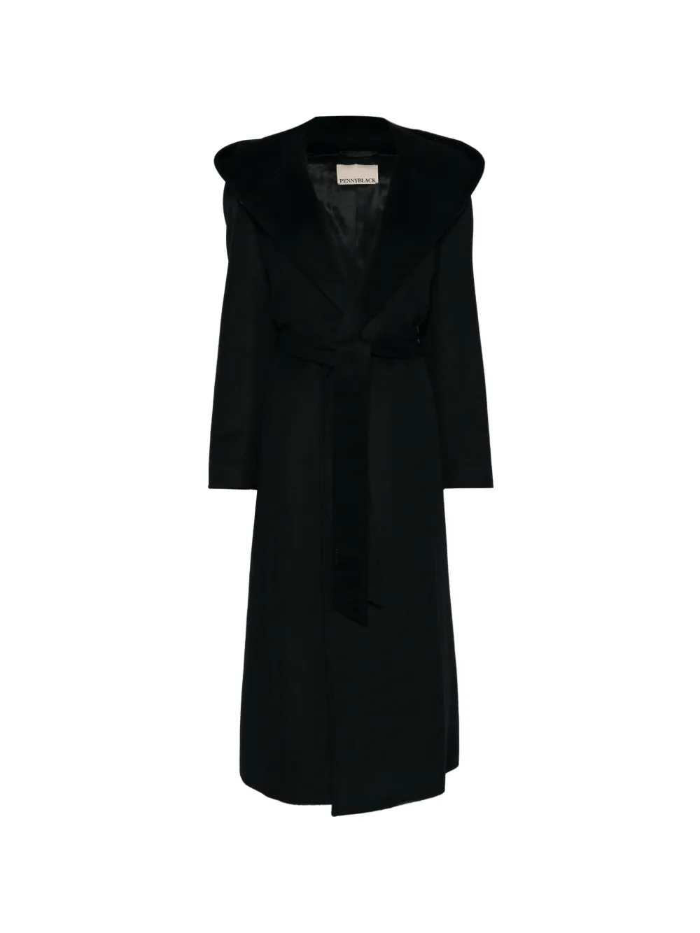Pennyblack manteau ceinturé à capuche - Noir Pennyblack manteau ceinturé à capuche - Noir