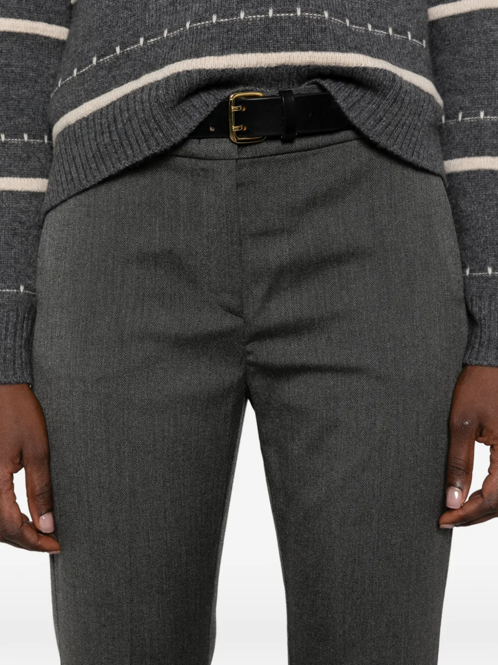Pennyblack Flared broek met riemlus Grijs
