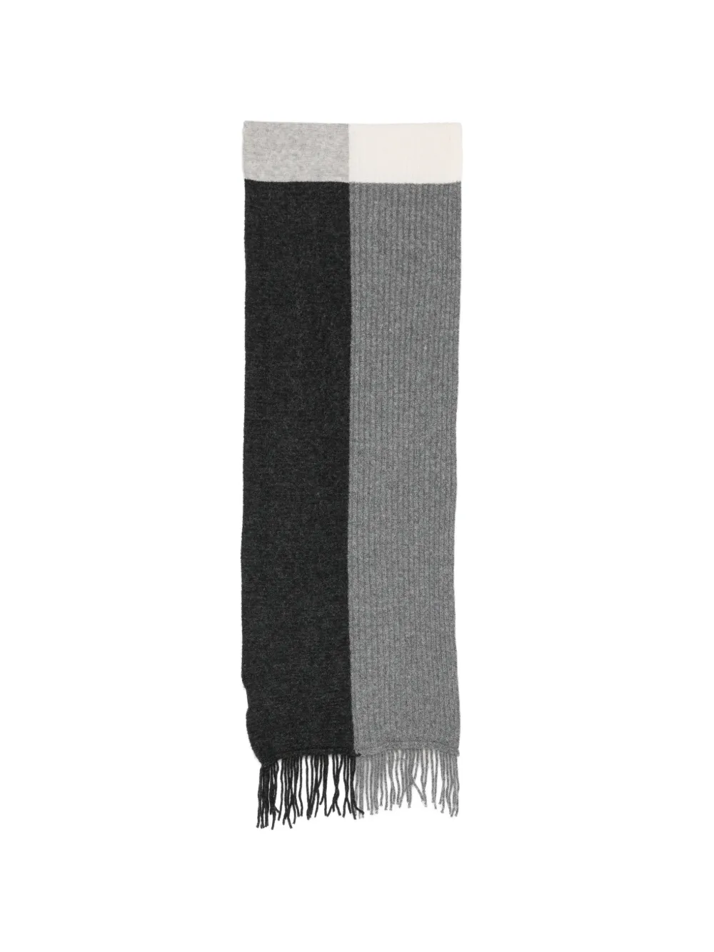 Pennyblack fringed colour-block scarf - Grau