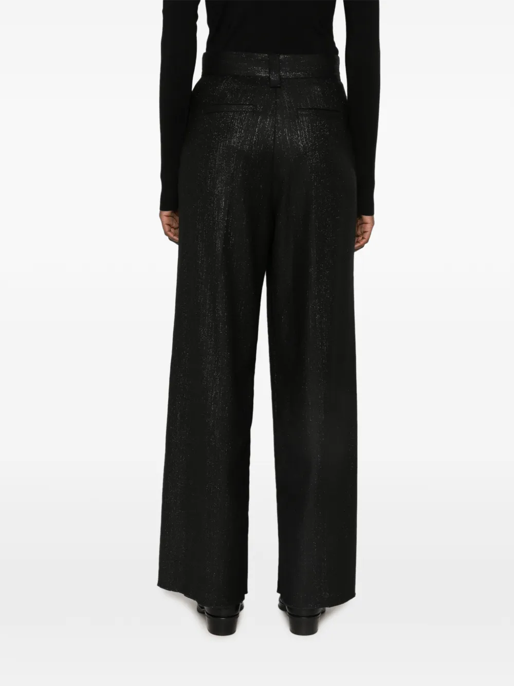 Pennyblack Broek met wijde pijpen en glitters-effect Zwart