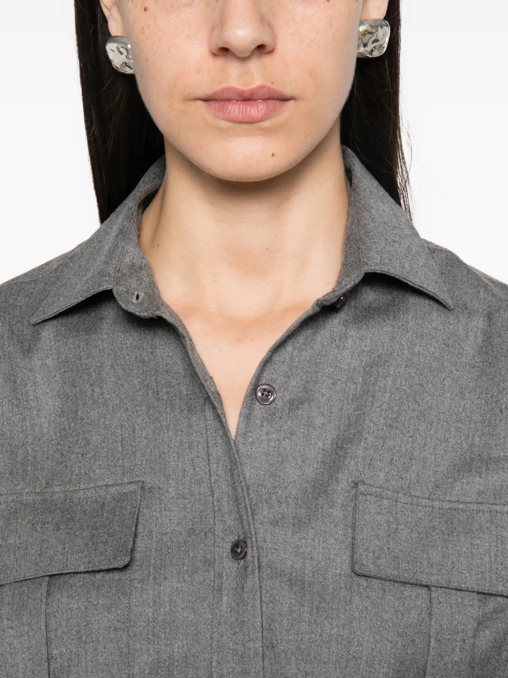 Tagliatore Pattie NS blouse met borstzak Grijs