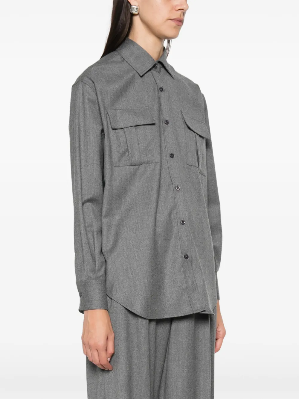 Tagliatore Pattie NS blouse met borstzak Grijs