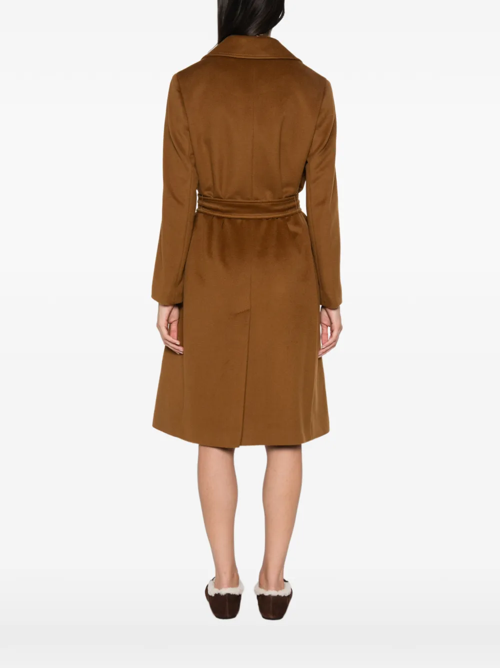 Pennyblack Belted Button-up Coat In Brown