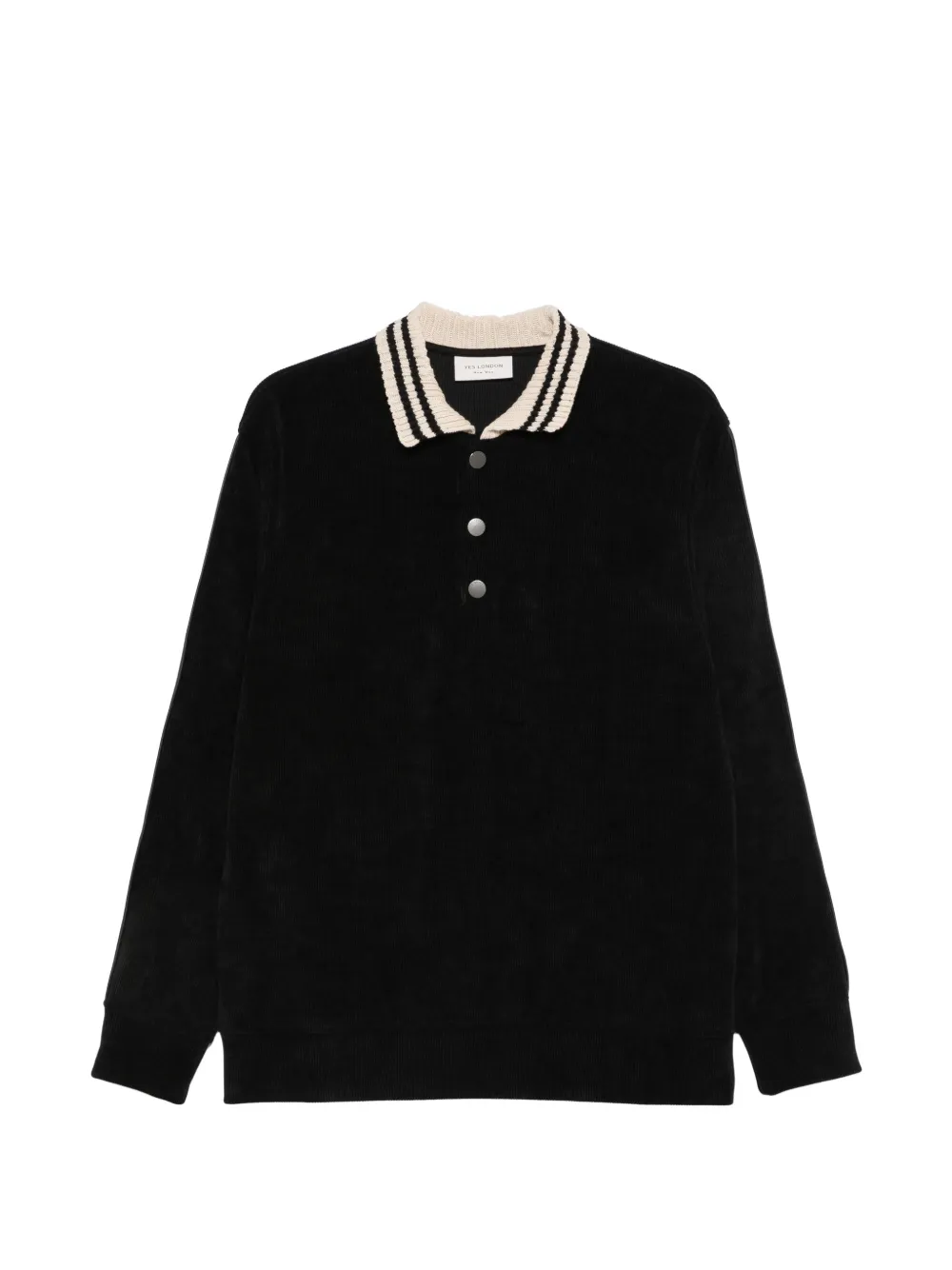 YES LONDON striped-collar sweatshirt - Noir YES LONDON striped-collar sweatshirt - Noir
