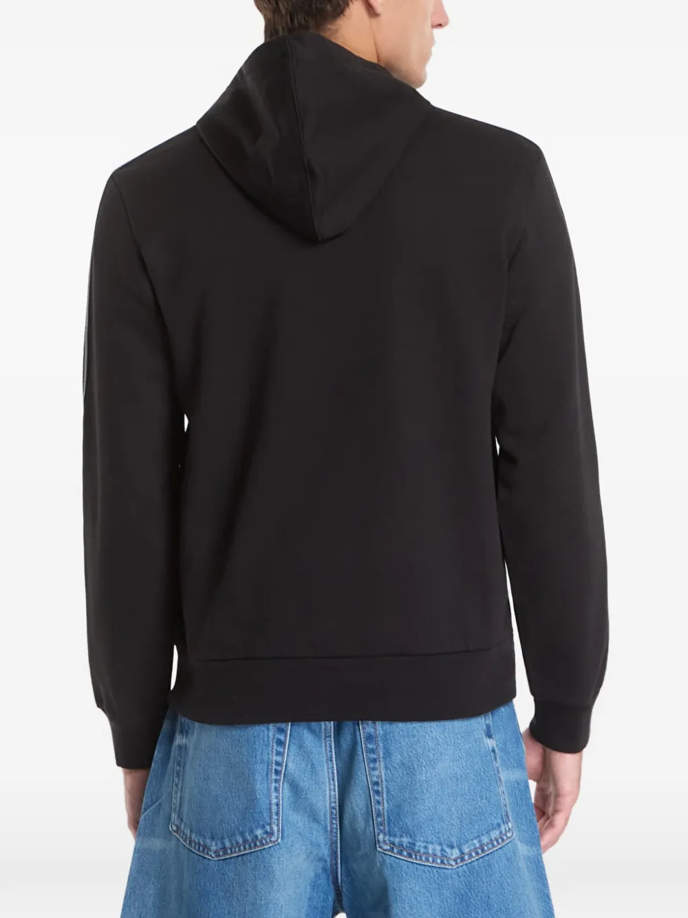 Lacoste logo-patch tape-detail hoodie Zwart