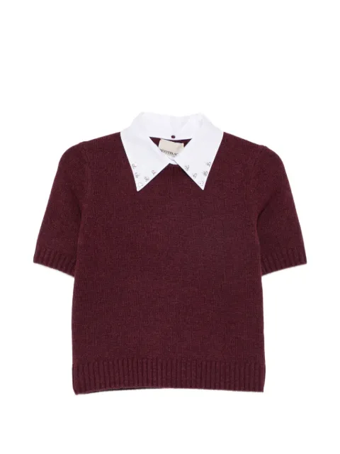 Pennyblack embellished-collar short-sleeve sweater