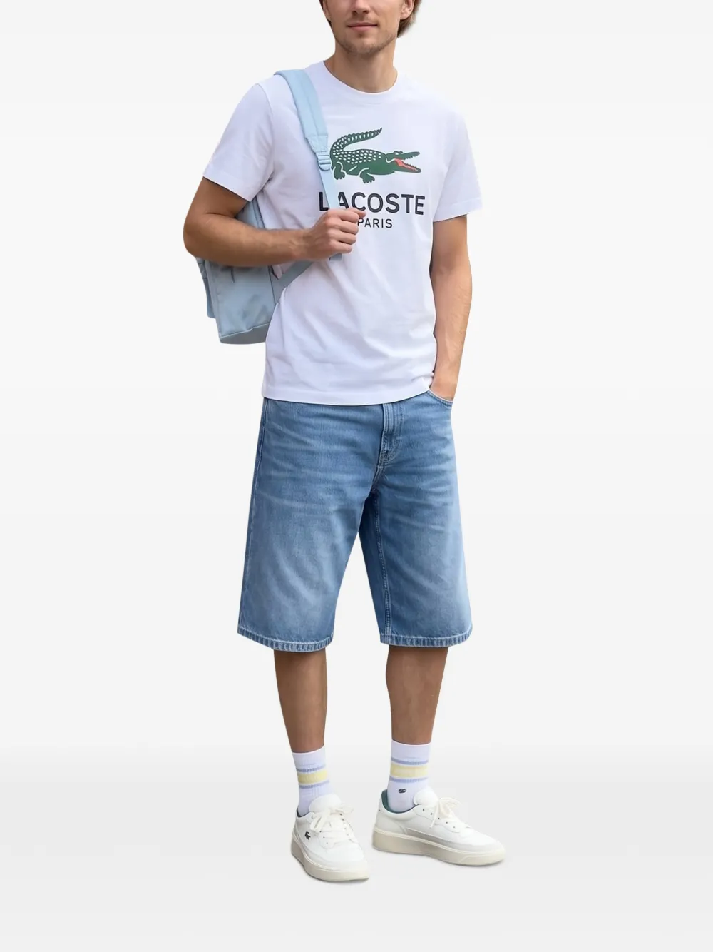 Lacoste logo-print cotton T-shirt Wit