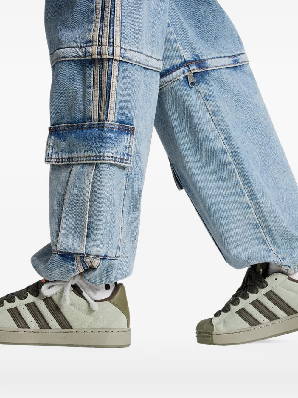 adidas Mid-rise 2-in-1 cargobroek Blauw