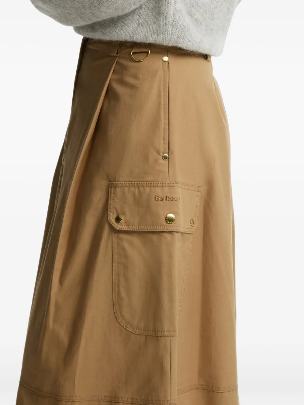 Barbour Carly geplooide midi-rok Beige