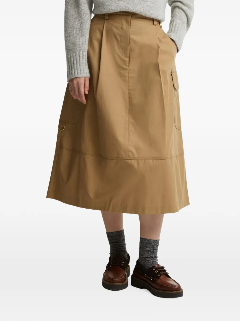 Barbour Carly geplooide midi-rok Beige