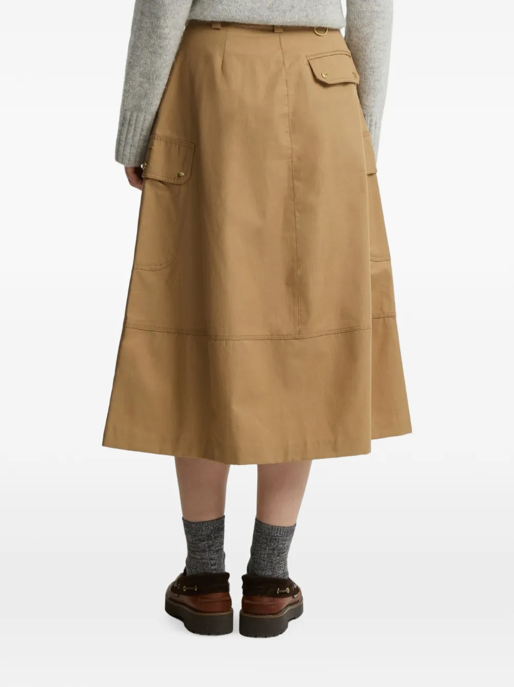 Barbour Carly geplooide midi-rok Beige