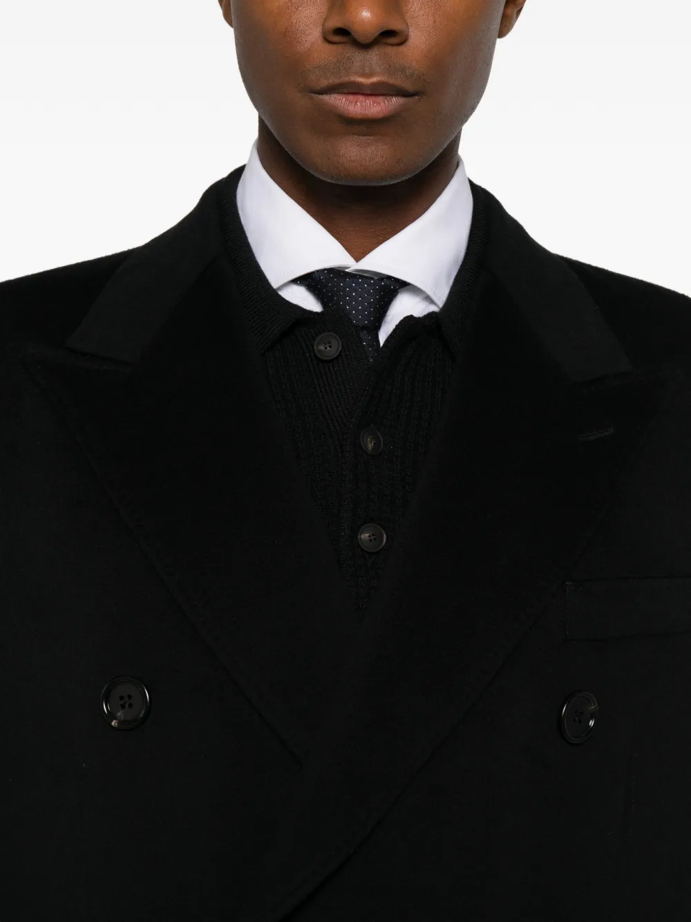 Dolce & Gabbana Mantel met dubbele rij knopen Zwart