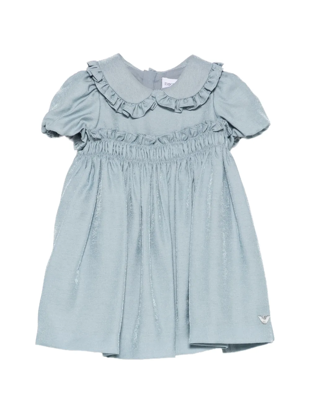 Emporio Ar i Kids Gesmockte jurk met ruches Blauw