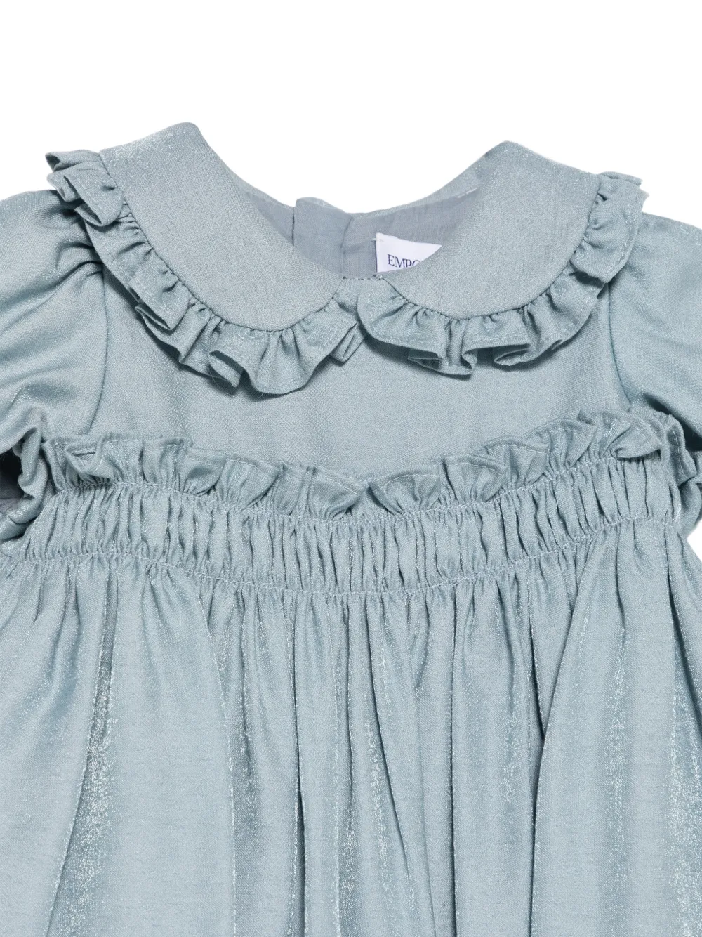 Emporio Armani Kids Gesmockte jurk met ruches Blauw