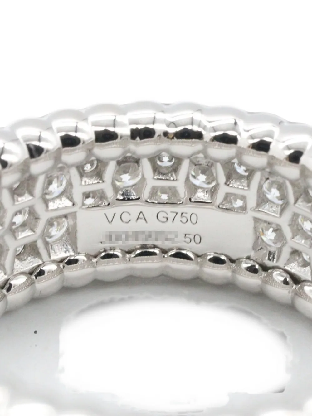 Van Cleef & Arpels Pre-owned 2010s Perlée Diamond Ring in Silver, view 4