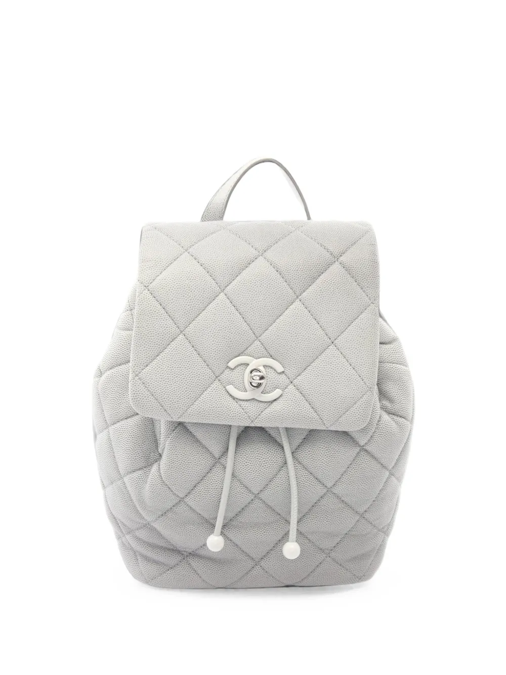 CHANEL Pre-Owned 2021 Matelassé Caviar leather backpack - Grigio