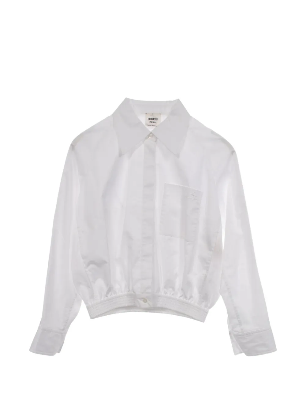 Hermès Pre-Owned chemise à logo brodé (années 2020) - Blanc Hermès Pre-Owned chemise à logo brodé (années 2020) - Blanc