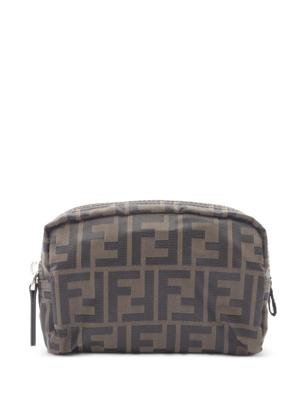 Fendi Pre-Owned 2020s Zucca Clutch mit Lederbesatz - Braun
