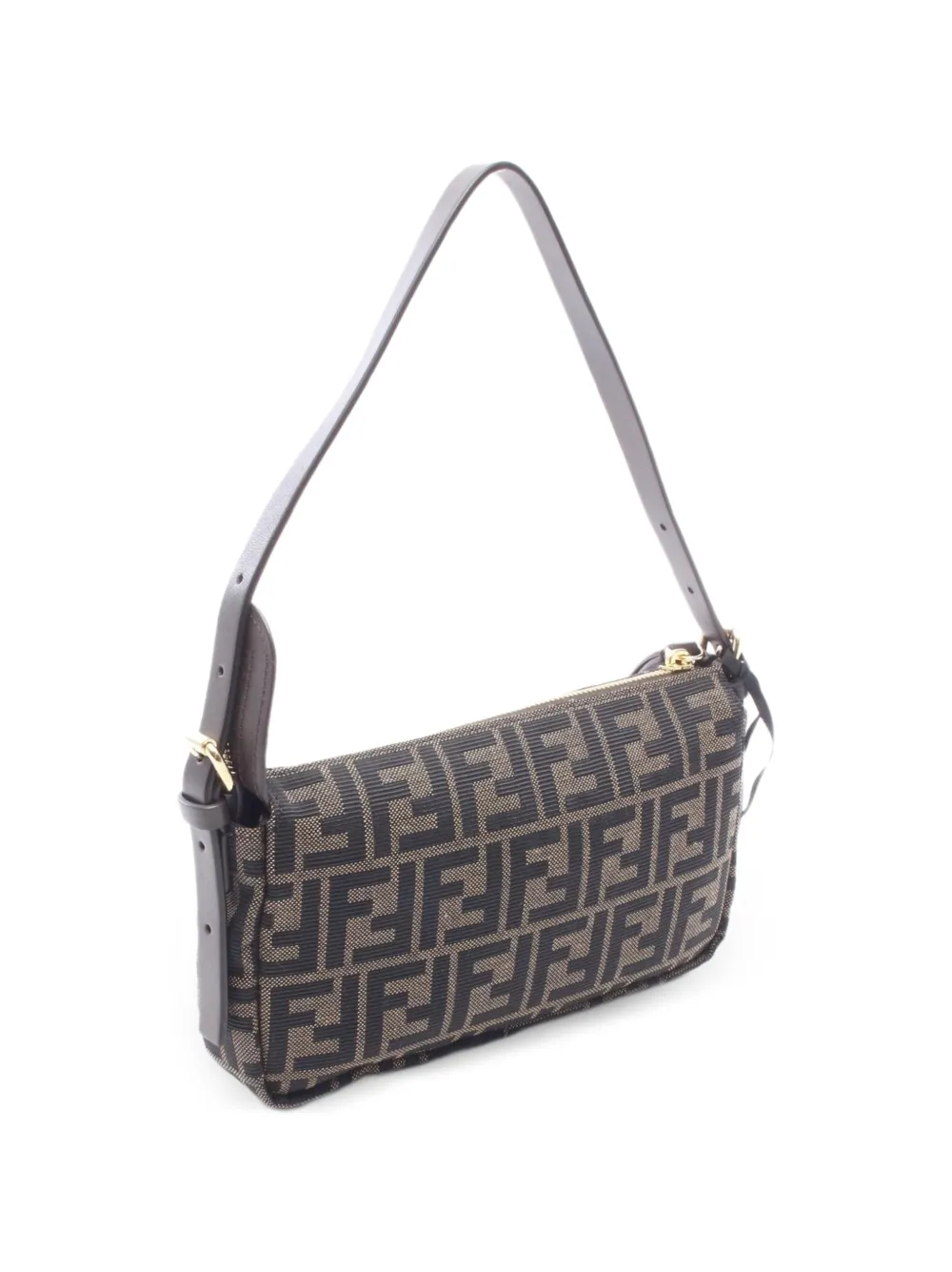 Fendi Pre-Owned 2020s Zucca zip-top shoulder bag Beige