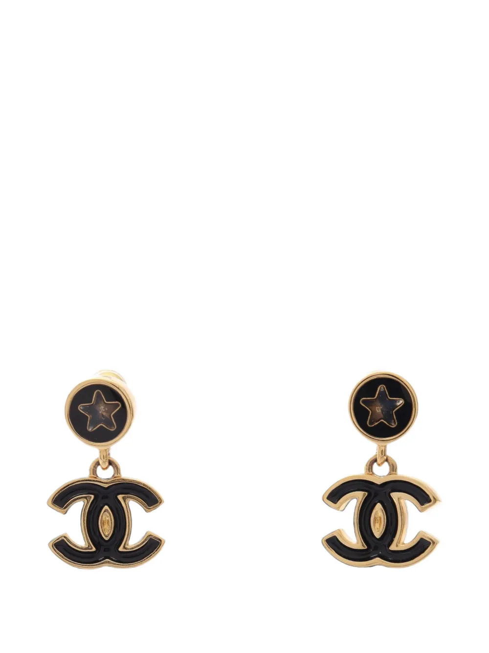 CHANEL Pre-Owned CC star-drop earrings - Oro