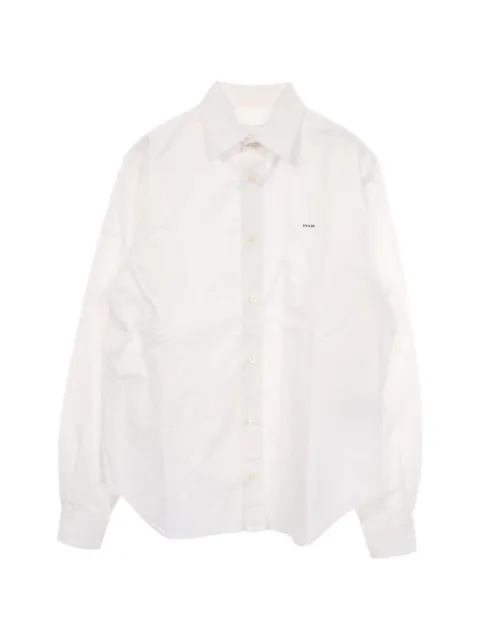 Prada Pre-Owned 2010s logo-embroidered long-sleeve shirt
